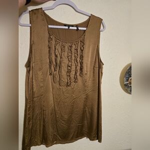 Silk Brown Sleeveless Top - XL